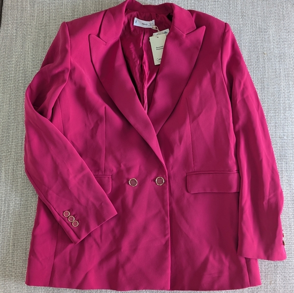 Mango double breasted suit blazer iguana pink - Picture 5 of 10